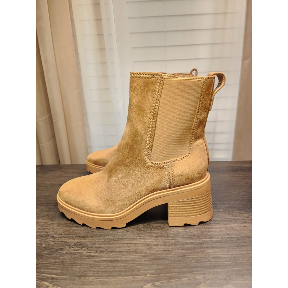 Zodiac Women's Chunky Block Chelsea Zip On Boots Booties 8.5 M Khaki Tan Brown - Picture 6 of 16